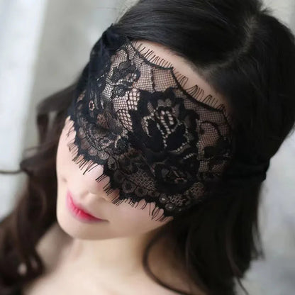 Fashion Lace Eye Mask — Hollow Out See-Through Blindfold, Adjustable Masquerade Mask for Party & Club Accessories