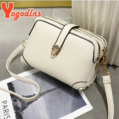 Yogodlns Women’s PU Leather Phone Shoulder Bag - Small Square Crossbody Messenger Handbag