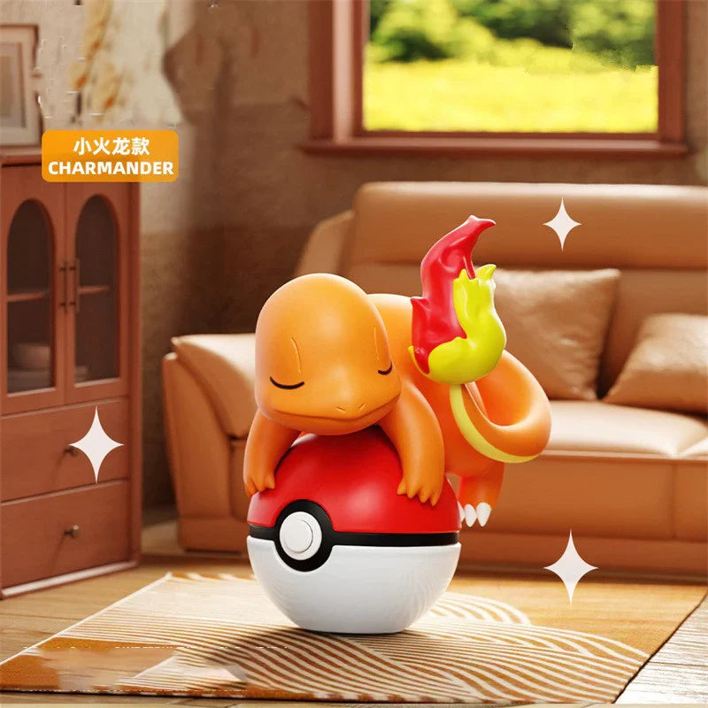 Authentic Pokémon Poké Ball Handmade Character Plush Dolls – Pikachu & Charmander Anime Model Ornament Kids Toy Christmas Gift