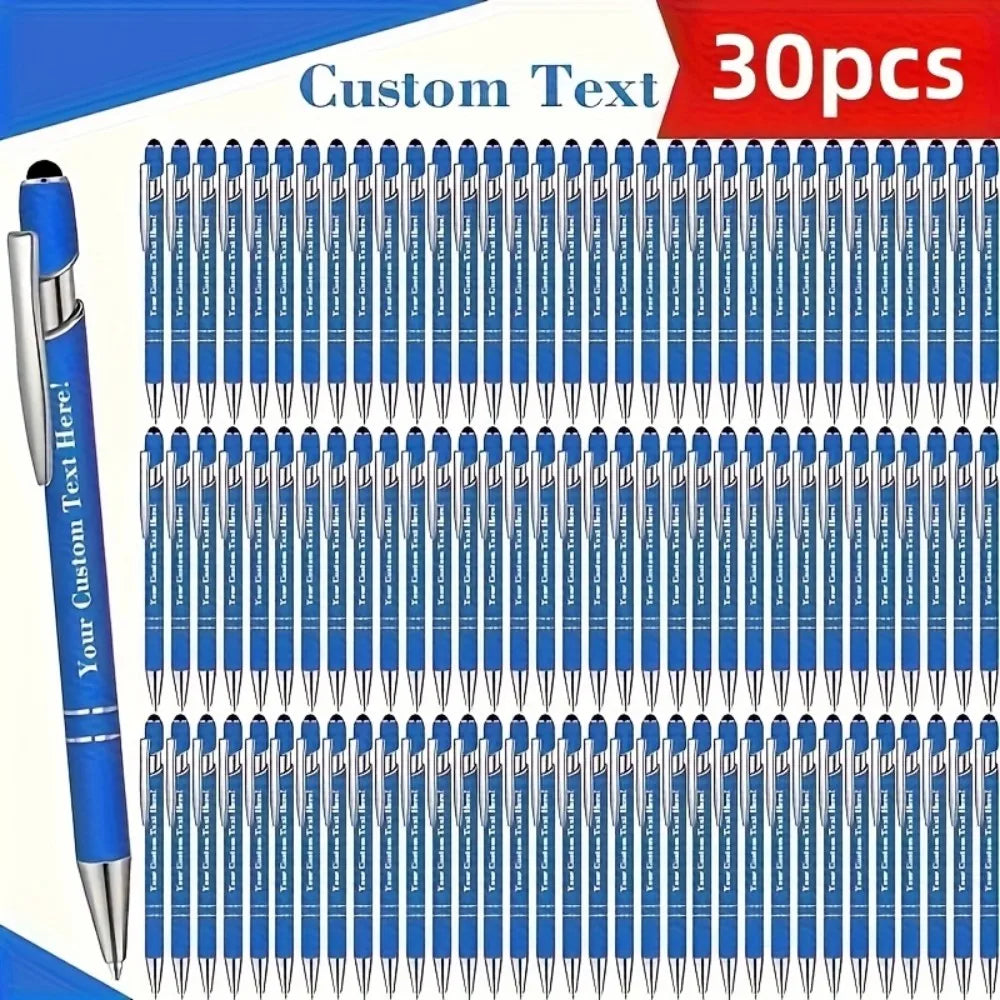 Customized Metal Ballpoint Pens - 30-Pack Engraved Logo Pens for Graduation & Holiday Gifts