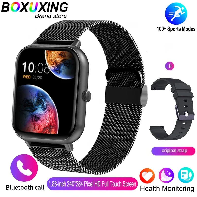 2025 New Smartwatch for Men & Women – Bluetooth Call, Fitness Tracker, Heart Rate Monitor, IP68 Waterproof, Compatible with Xiaomi, iOS & Android