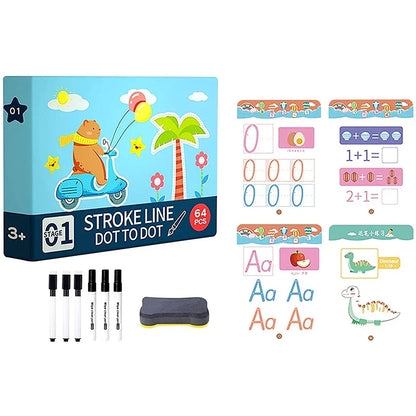 Magical Reusable Tracing Workbook – Montessori Drawing Practice & Control Training Copybook for Kids