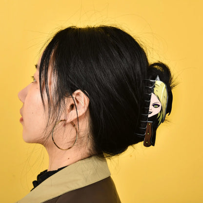New Horror Series Hair Clips — Acrylic Claw Clips with Clown, Crab, and Shark Designs, Halloween Hair Accessories for Women