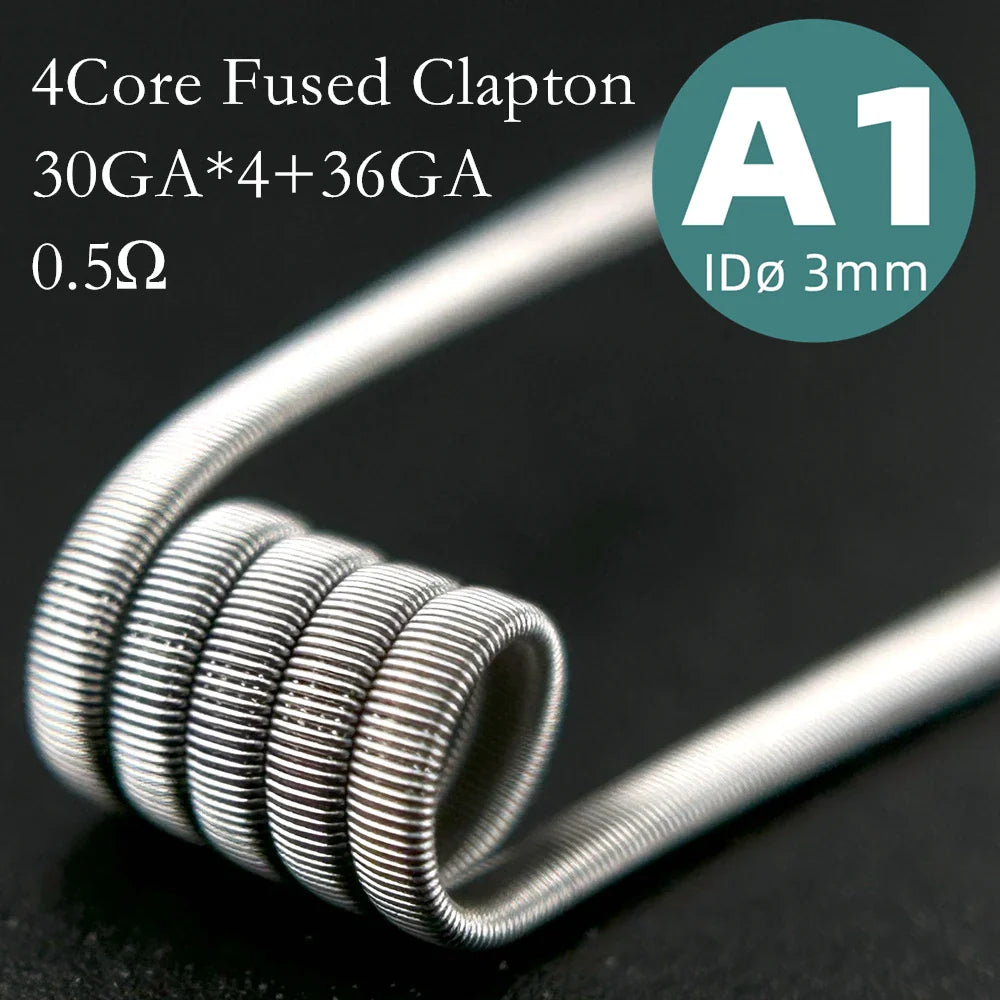 21-Pack PreMade 3mm Resistance Wire Coils — Jaw Clips, Springs, A1/SS316L/Ni80 for Vaping Builds