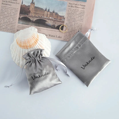 100PCS Silk Satin Jewelry Gift Bags – Drawstring Pouches for Necklace, Bracelet & Earrings, Wedding Party Favor & Christmas Gift Packaging, Custom Logo Ready