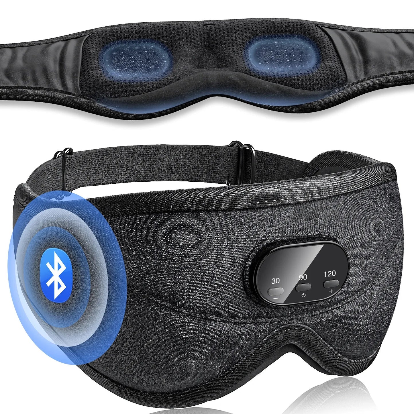 3D Bluetooth Sleep Mask with Built-in Headphones – Wireless Music Eye Mask, Noise Reduction & Blackout Comfortable Sleeping Headband