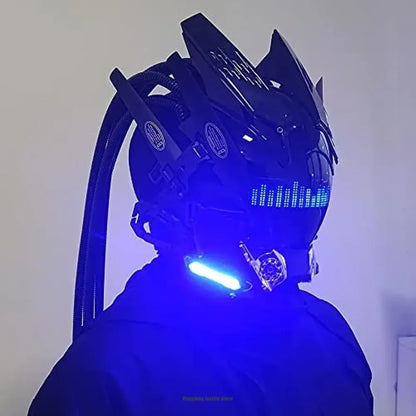 JAUPTO Punk Mask Cosplay for Men – Bluetooth APP Techwear Mask with LED Lamp, Futuristic Halloween Costume Accessory