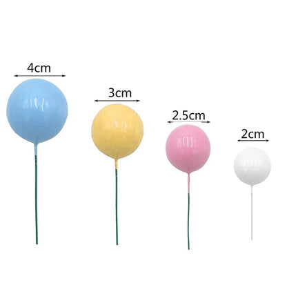 20Pcs Gold and Silver Ball Cake Toppers - Happy Birthday, DIY Cupcake Flags for Wedding, Christmas, Birthday Decorations