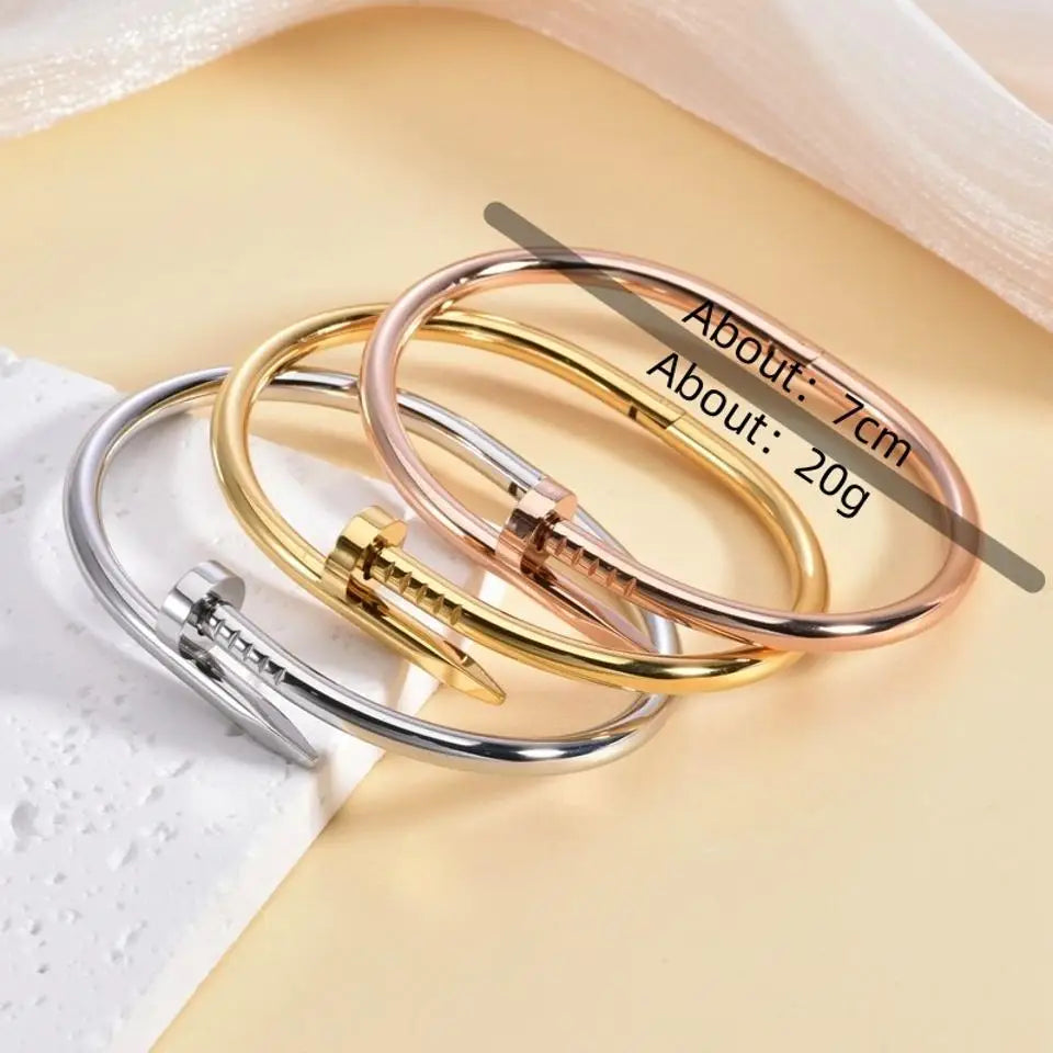UILZ 316 Titanium Steel Nail Light Bracelet — Luxury Multi-Functional Jewelry for Women