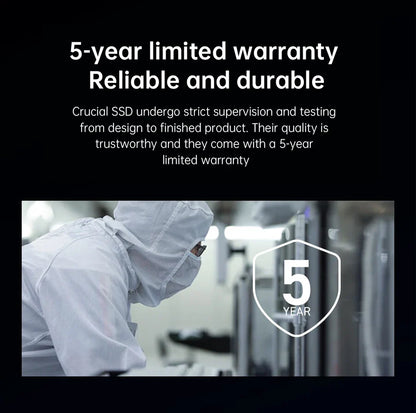 Crucial NVMe M.2 SSD – 480GB/1TB/2TB PCIe 4.0x4 5000MB/s for PS5, Laptop, PC