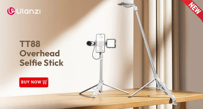 Ulanzi MA09 1.8m Selfie Stick Tripod – Remote Control Tripod for iPhone 16-13 Pro Max & Android with Panoramic Ball Head Holder
