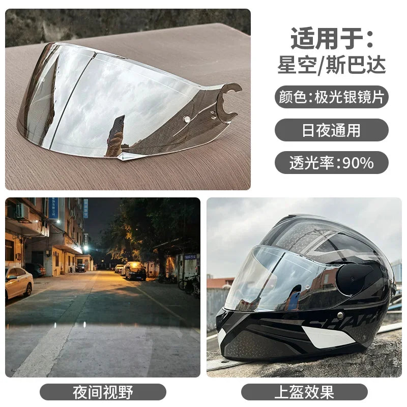 Motorcycle Helmet Visor for SHARK Skwal, D-Skwal 2 & Spartan Carbon — Replacement Shield