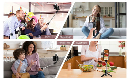 Wireless Bluetooth Selfie Stick Tripod – Foldable & Portable with Fill Light and Remote for iPhone & Android Phones