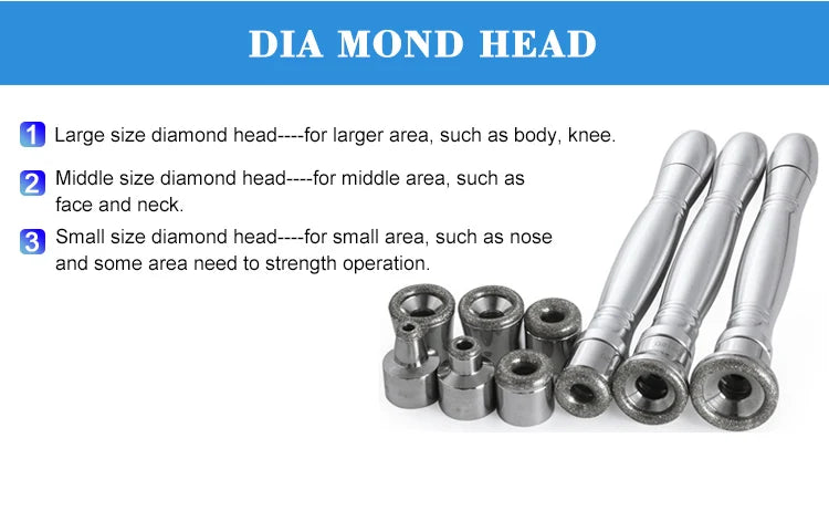 Professional Diamond Microdermabrasion Machine — Facial Exfoliation with Water Spray & 65-68cmHg Suction
