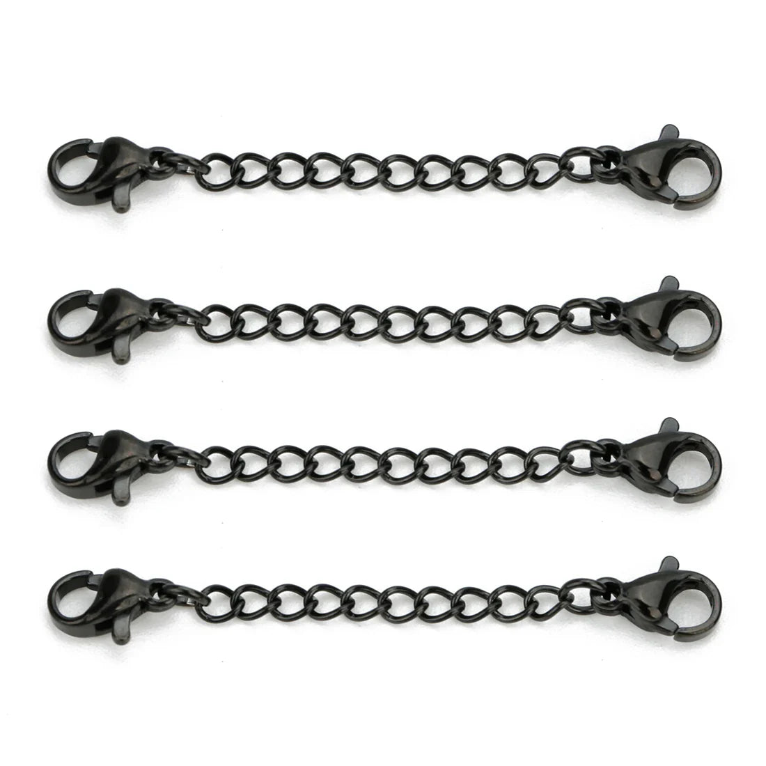 Louleur 5PCS Stainless Steel Necklace Extender Chains – Lobster Clasp Extension Tail Chains for DIY Bracelets & Jewelry