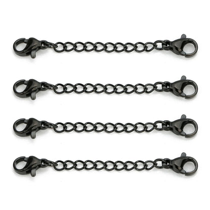 Louleur 5PCS Stainless Steel Necklace Extender Chains – Lobster Clasp Extension Tail Chains for DIY Bracelets & Jewelry