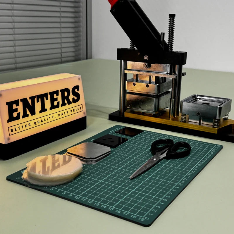 2025 Best Fridge Magnet Button Maker Machine, 50x50mm Square with Cutter & 100pcs Materials Set