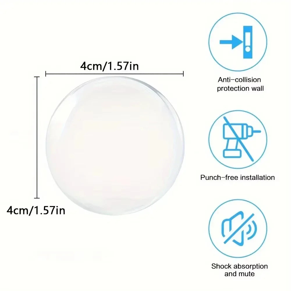 Door Knob Wall Protector - Clear Soft Rubber Door Stopper & Handle Bumper for Noise Reduction and Wall Protection