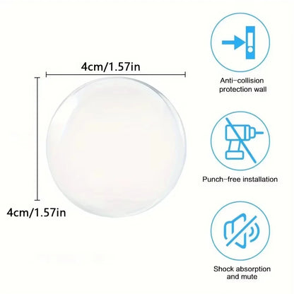 Door Knob Wall Protector - Clear Soft Rubber Door Stopper & Handle Bumper for Noise Reduction and Wall Protection