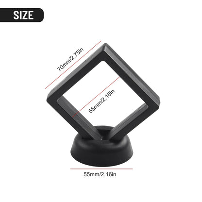 3D Floating Jewelry & Coin Display Frame – Clear Stand for Rings, Pendants, and Gemstones