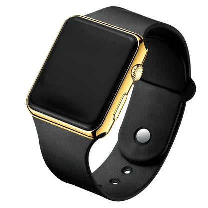 Digital LED Sport Watch – Square Electronic Wristwatch for Men & Women, Casual Silicone Fashion Watch