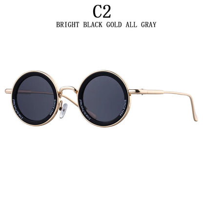 Round Steampunk Sunglasses — Vintage Punk Retro Fashion Glasses for Men & Women