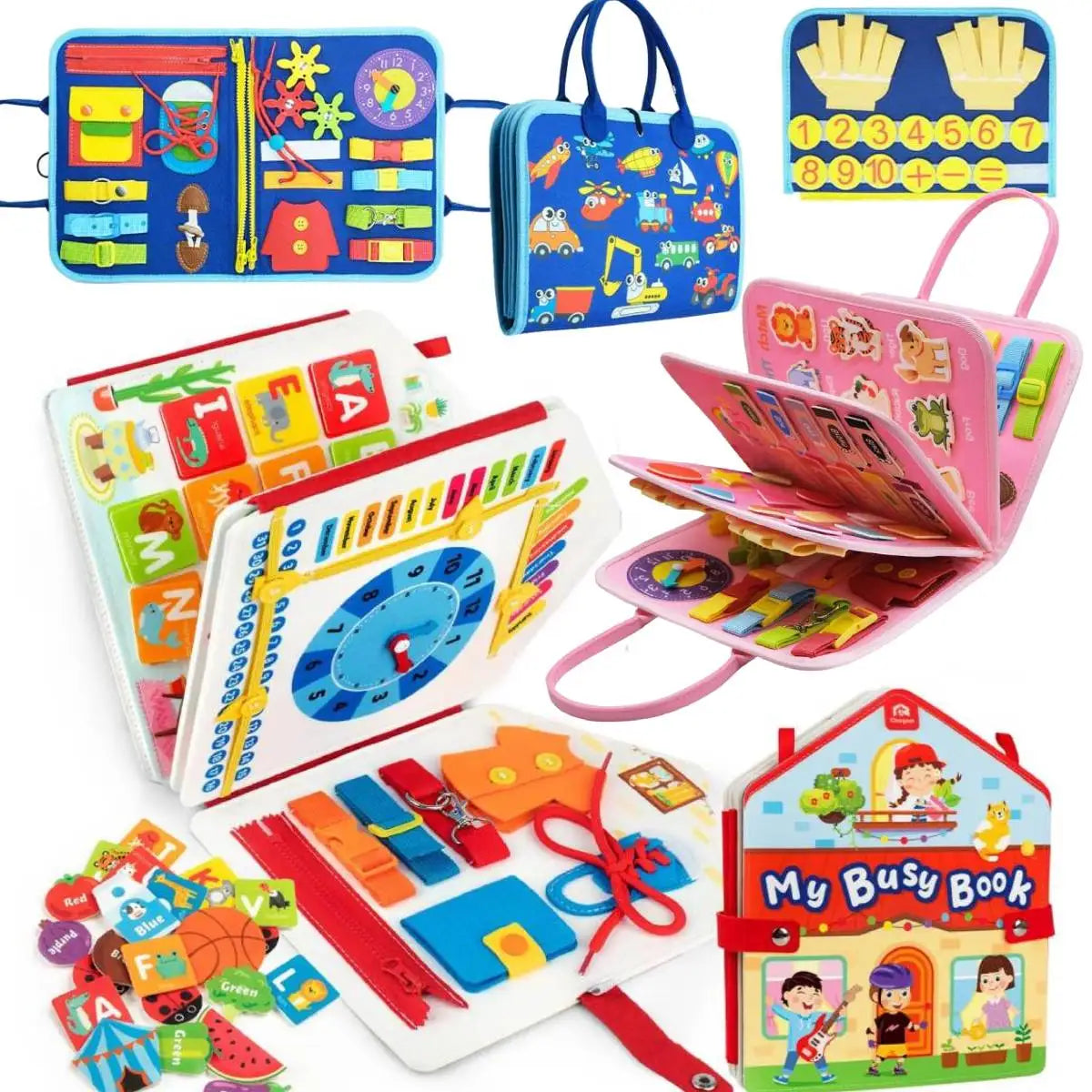 Montessori Busy Board for Toddlers – Sensory Busy Book for Early Education & Fine Motor Skills Learning Toys
