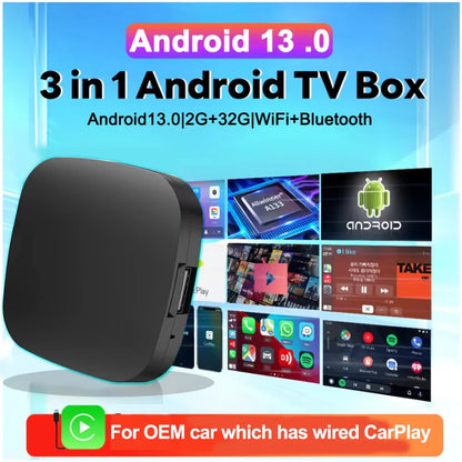 New CarPlay AI Box – Wireless Android Auto and CarPlay Adapter, TV Box with Netflix and YouTube, Smart Car Intelligence System