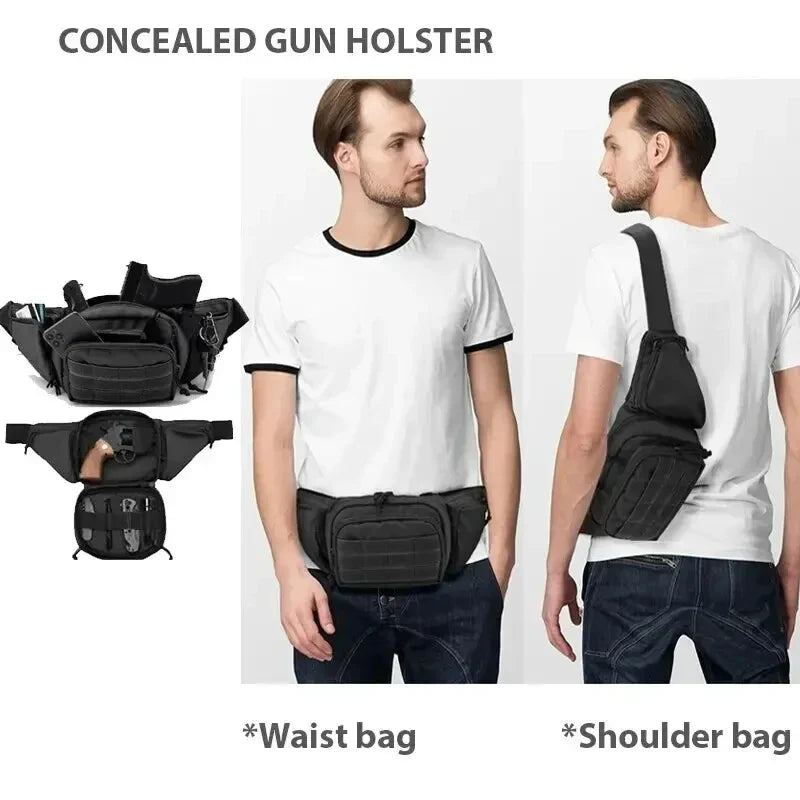 Tactical Fanny Pack - Nylon Backpack for Hiking, Outdoor Sports, and Camping, with Phone and Airsoft Bag Compartments