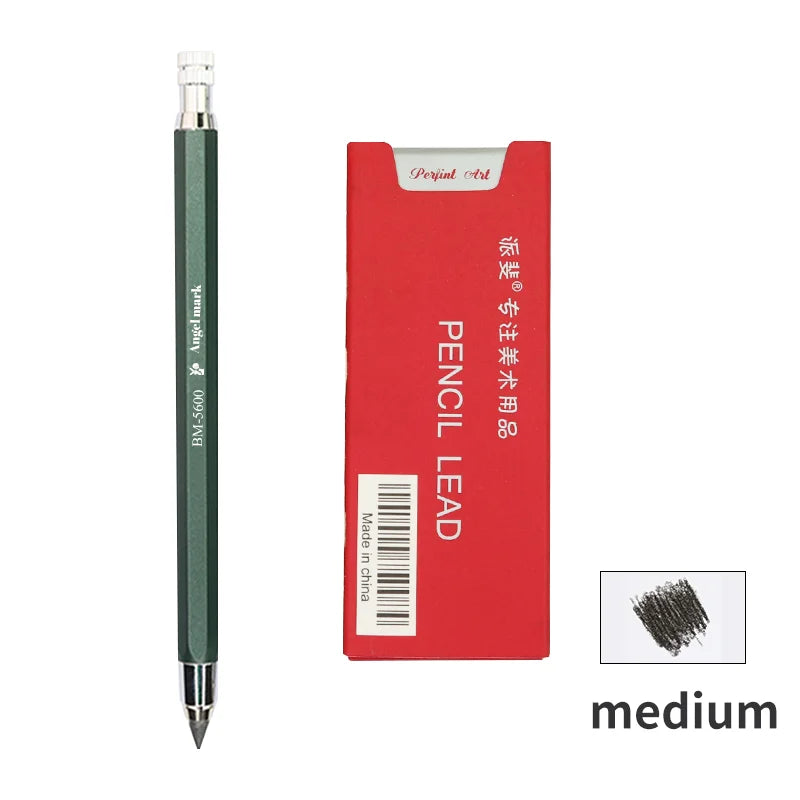5.6mm Mechanical Pencils & Charcoal Graphite Lead – Soft, Medium & Hard HB to 14B Sketch Drawing Core