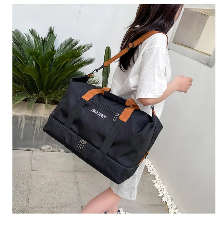 Travel Gym Bag – Short-Distance Luggage & Portable Fitness Duffel, Shoulder, Crossbody, and Weekender Carry-On Bag