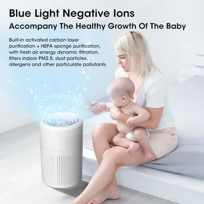 Mini Desktop Air Purifier – Portable Household Air Cleaner with HEPA Filter, Odor Remover & Air Freshener