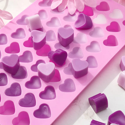55 Compartment Heart Silicone Candle Mold – Valentine’s Day DIY Candle Making Kit, Love Cake, Chocolate, and Party Gift Mould