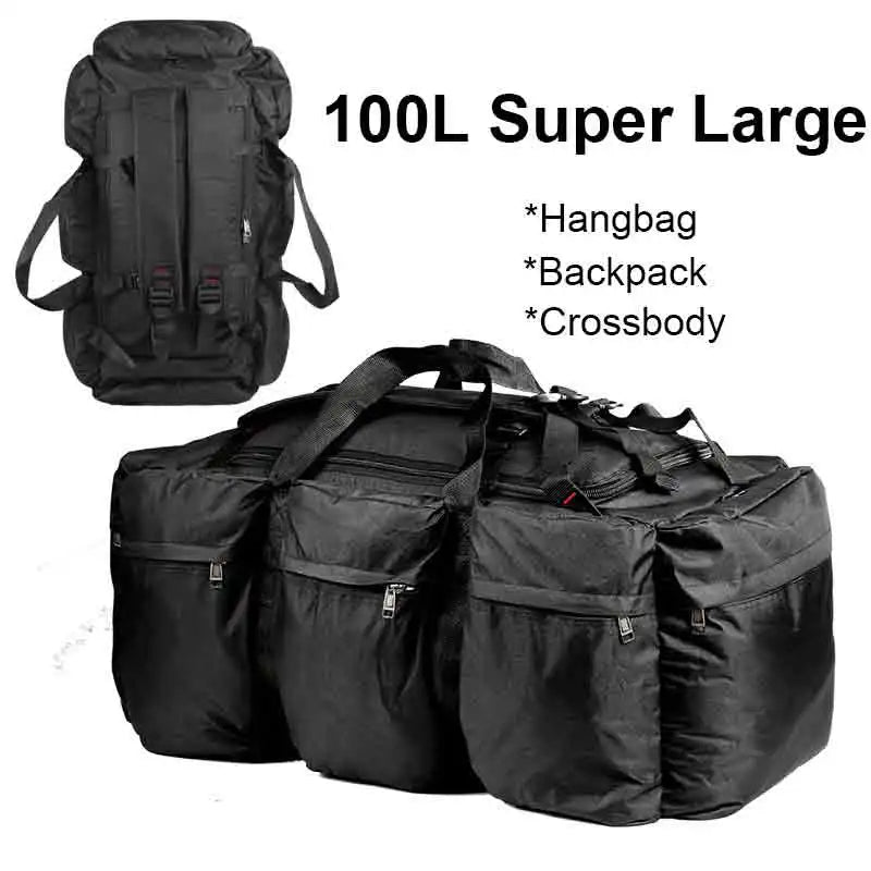 100L Large Travel & Camping Backpack — Men’s Outdoor Hiking, Trekking, Tactical Duffel & Weekend Carry-On Luggage
