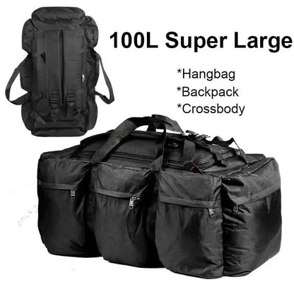 100L Large Travel & Camping Backpack — Men’s Outdoor Hiking, Trekking, Tactical Duffel & Weekend Carry-On Luggage