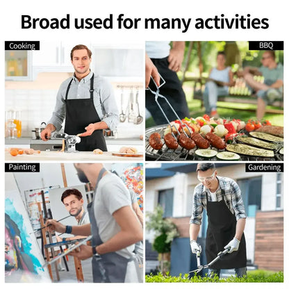 Funny Paint Splatter Bib Apron – Multicolor Kitchen Chef Artist Graffiti Cooking & Baking Tablier for Men & Women