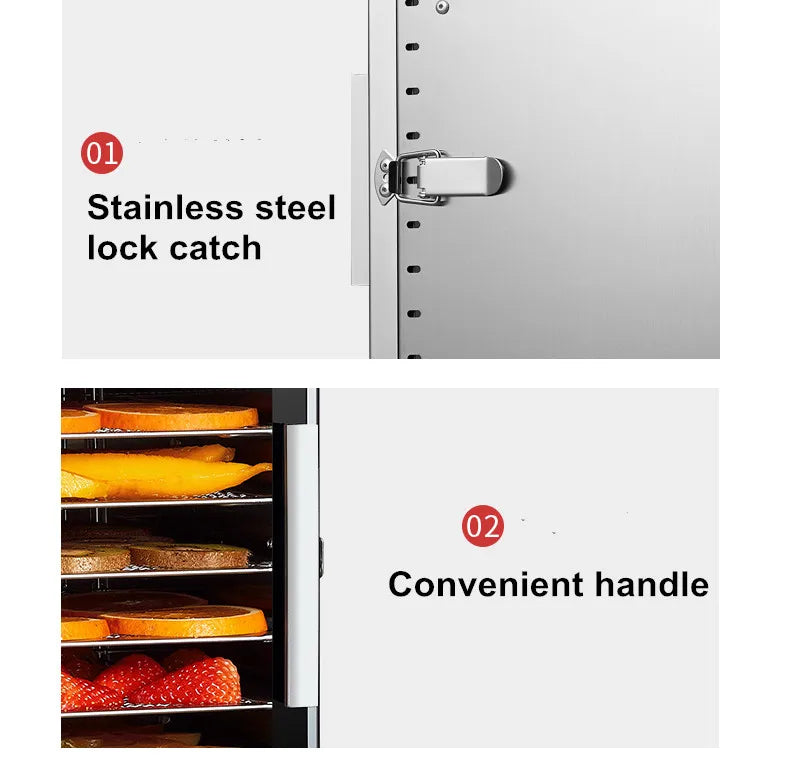 220V/110V Commercial Food Dehydrator – Stainless Steel Fruit & Vegetable Dryer for Snacks