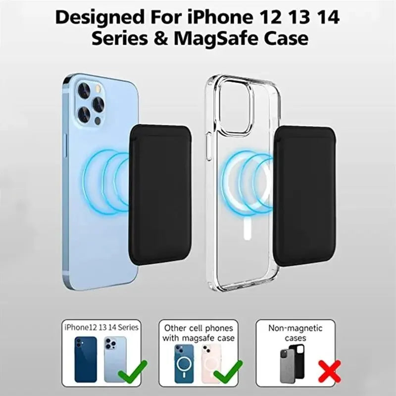 Leather Wallet Case for iPhone 15 Pro Max - MagSafe Wallet Compatible for iPhone 14 13 12, Card Holder with MagSafe Magnet