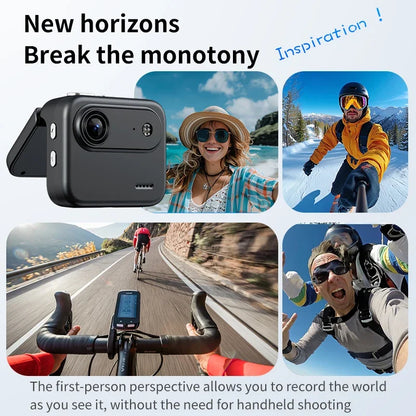 4K Action Camera with Flip Screen - 143° Wide-Angle Anti-Shake Vlog Camera for Outdoor Sports