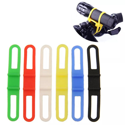 Secure Your Gear: Bicycle Handlebar Silicone Strap Band - Cycling Light Holder Elastic Tie Rope for Phone and Torch Fixing - Bicicleta Essential Torch Flashlight Bandages