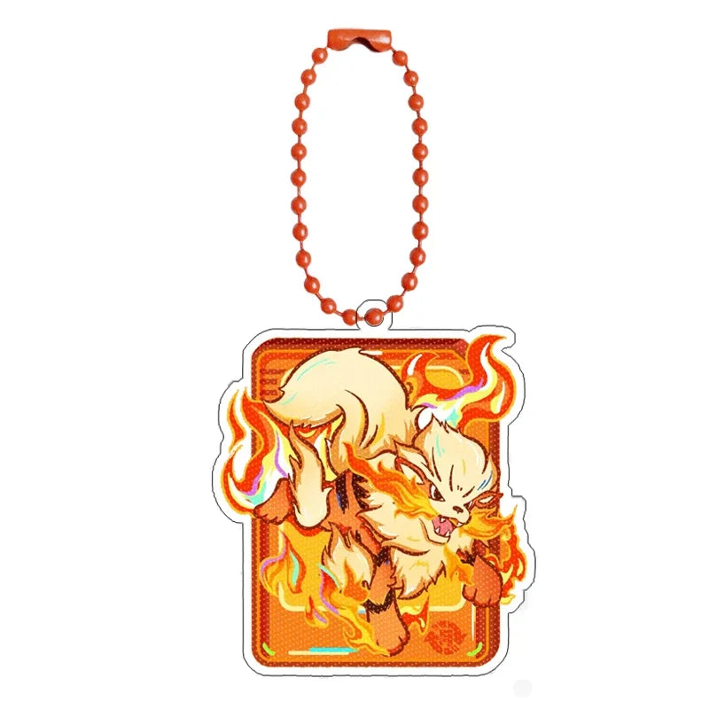 Pokémon Acrylic Keychain Set — Eevee, Pikachu, Gengar & Charizard Cartoon Pendant for Anime, Game Collection & Gift Toys