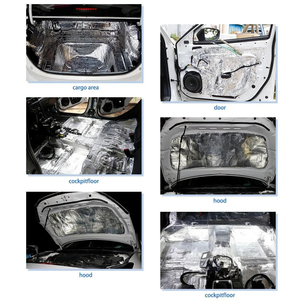 50x200cm Car Acoustic Thermal Sound Deadener Mat | Noise Insulation Mats for Cars | Auto Deadening Wall Panels