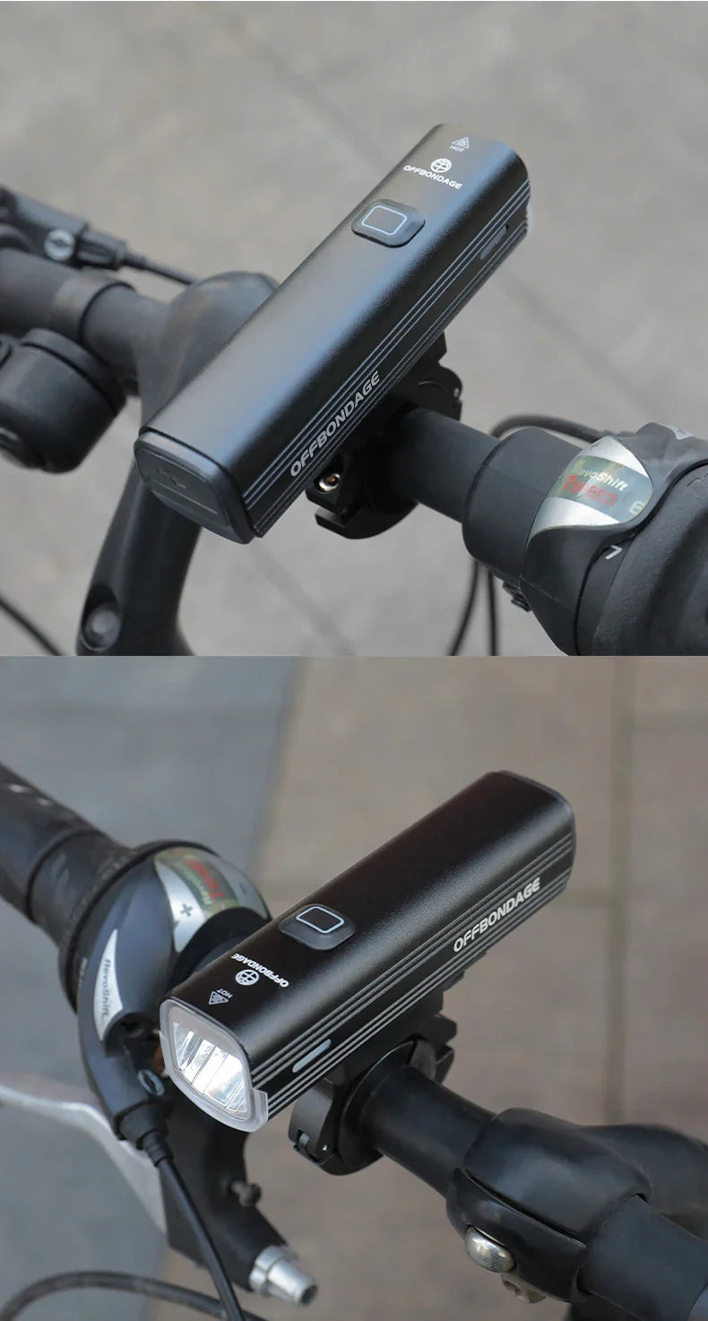 OFFBONDAGE 1000 Lumen Bicycle Light - USB Charging Bike Headlight & Power Bank | MTB & Road Highlight Flashlight for Handlebar