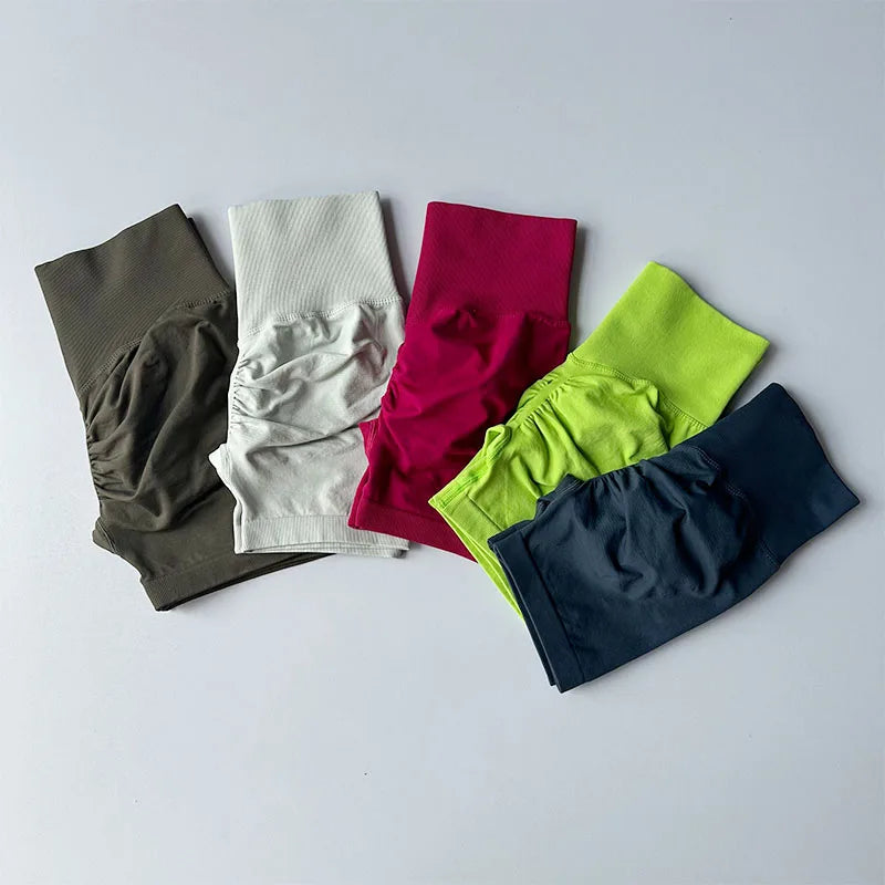 Peach Hip Lifting Sports Shorts — Women's High-Waist Slimming Running & Workout Three-Point Tight Pants