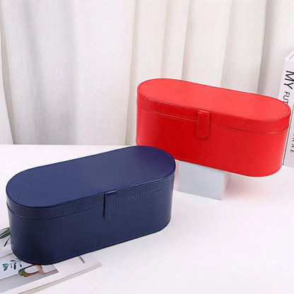 Portable PU Hair Dryer Storage Case – Large Capacity Dustproof Bag for Curling Tools & Accessories