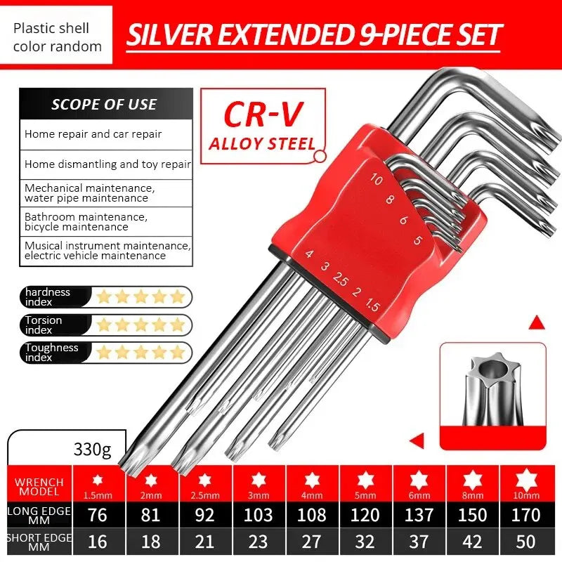 High-Strength Hex Wrench Set - Durable Hex Key Spanner Tool for Repairs & Assembly