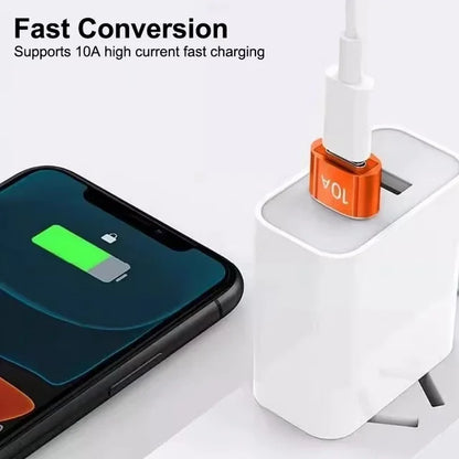 USB to Type-C Adapter — 10A OTG USB 3.0 Male to Female Converter for Fast Charging & Data Transfer, Compatible with MacBook, iPhone, Samsung