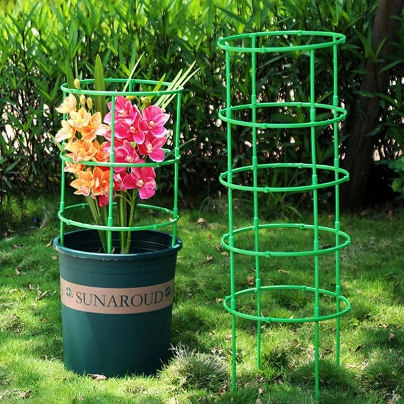 Plastic Plant Support Pile Half Round Stake - Ideal for Climbing Vines & Bonsai - Flower Ring Holder & Rack for Garden Plants