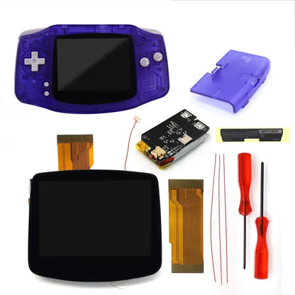 GBA V5 Laminated IPS LCD Backlight Kit – Built-In 1800mAh Rechargeable Battery with Type-C Port for Game Boy Advance