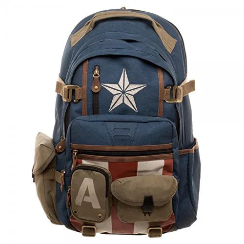 Marvel Avengers Deadpool & Captain America Backpack – High Capacity Anime Cartoon Travel & Leisure Bag